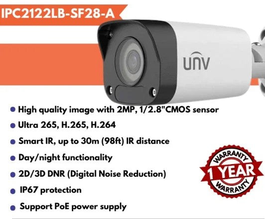 IPC2122LB-SF28-A.jpg Uniview IPC2314SB-ADF40KM-I0 4MP HD Intelligent 80m IR Fixed Bullet Network Camera
